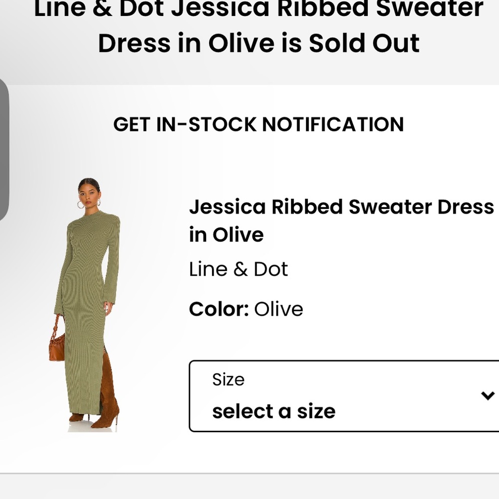 Line & Dot Olive Long Sleeve Sweater Dress